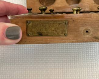 *	#27	Vintage brass weight set with box	 $30.00 				