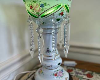 	#65	Bohemian Luster electric lamp 13" H	 $60.00 				