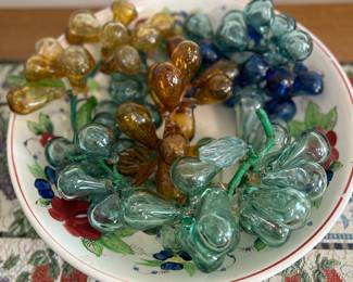 	#61	7 strands of  hand blown glass fruit multi colors	 $100.00 				