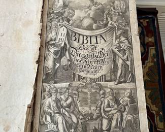 	#57	1765 antique German Bible with leather cover	 $75.00 				