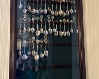	#72	Vintage spoon collection with cabinet 28x18	 $80.00 				