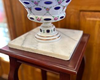 	#50	Bohemian Moser pedestal bowl	 $80.00 				