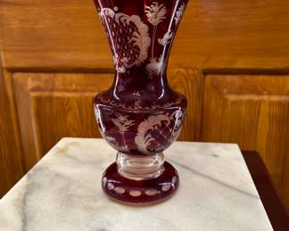 	#53	Bohemian crystal vase 7"H	 $25.00 				