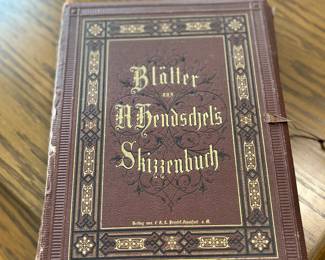 	#60	Vintage German photo album with 50 +photos/etchings	 $100.00 				