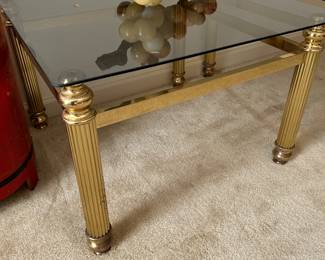 	#18	Brass and glass side table 27x17.5	 $20.00 				
	