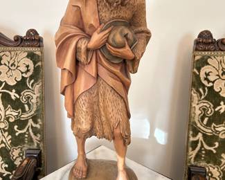 #3	Carved man with marble base 16"H	 $65.00 