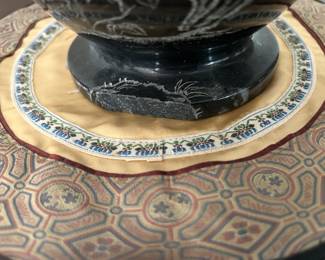 	#17	Asian etched marble vase. Very heavy. 16"H as is-chip	 $60.00 				
