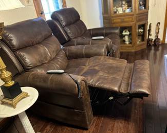 	#84	Leather lift chair-Headrest, lumbar, back and leg rest positions	 $500.00 				
	#85	Leather lift chair-Headrest, lumbar, back and leg rest positions	 $500.00 				