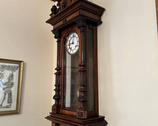 	#69	Antique R&A wall clock with key 42"	 $150.00 							