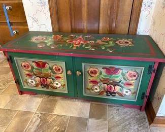 	#67	Painted cabinet 41x16x18	 $40.00 				