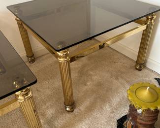 #20	Brass and glass side table 47x31x17.5	 $20.00 				