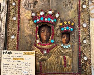	#22	Vintage Orthodox Icon  brass	 $100.00 				