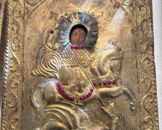 	#24	Vintage Orthodox Icon brass	 $100.00 				