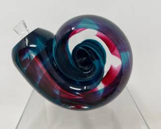 1999 Signed Lisa Samphire Studio Glass Curl Perfume Bottle