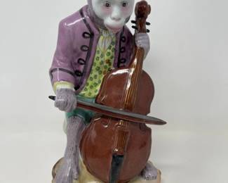 Andrea Sadek Monkey with Cello Musician Porcelain Figurine 11"