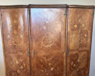 Antique French Rosewood Palisander Marquetry Ormolu Armoire