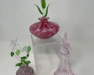 Vintage Crystal & Art Glass Perfume Bottles