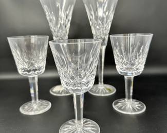 (5) Vintage Waterford Crystal Stemware - Champagne Flutes & Wine Glasses