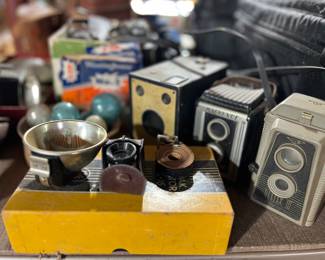 Vintage cameras and accessories 