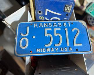 Antique and vintage license plates dating to the 1920's. Automobile, trailer and motorcycle! Kanas, Missouri, Colorado, Alaska, Montana, New York. And some new old stock plates. 