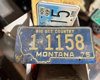 Antique and vintage license plates dating to the 1920's. Automobile, trailer and motorcycle! Kanas, Missouri, Colorado, Alaska, Montana, New York. And some new old stock plates. 