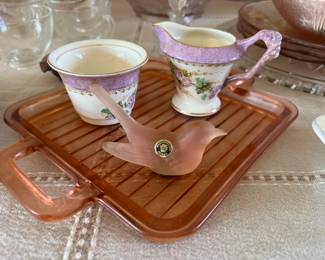 westmoreland glass, pink depression glass and china