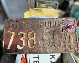 Antique and vintage license plates dating to the 1920's. Automobile, trailer and motorcycle! Kanas, Missouri, Colorado, Alaska, Montana, New York. And some new old stock plates. 