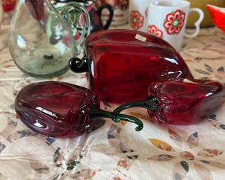 blown glass peppers