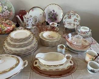 china, pink depression glass