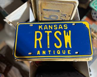 Antique and vintage license plates dating to the 1920's. Automobile, trailer and motorcycle! Kanas, Missouri, Colorado, Alaska, Montana, New York. And some new old stock plates. 