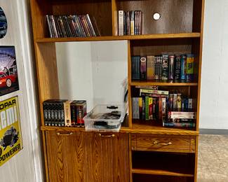 Bookcase nice selection of DVDs 
