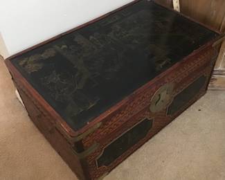 Etched Top Oriental Chest