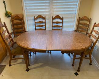 Dining room tables and chairs.