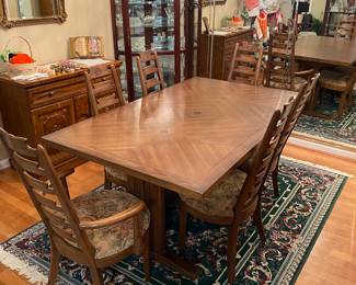 Really cool MCM table and ladderback chairs.