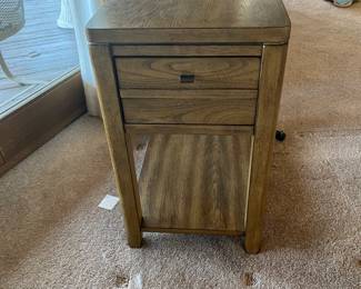 side table with USB connection