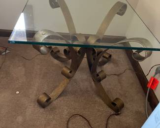 glass top side table