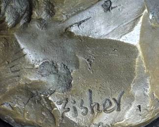 signed bronze, Fisher