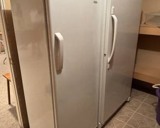 Like new refrigerator/freezer (smaller) and freezer (larger)