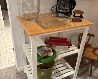 Nice kitchen cart , coffee pot