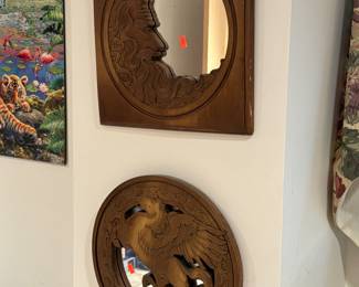Hand carved mirrors 