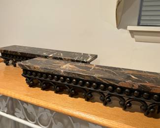 Elegant matched marble shelves 