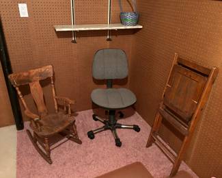 Rocking chair, desk chair, folding chair