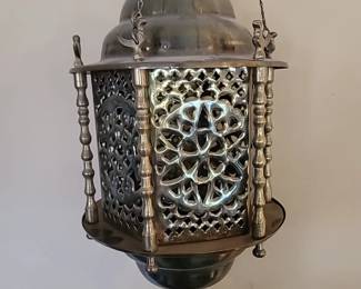 Moroccan brass lamp