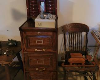 Wooden file and side chair