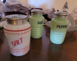 Jadeite and milk glass s & p