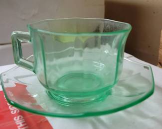 Green depression glass