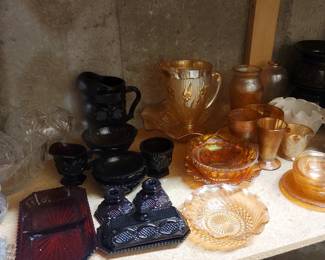 Avon collection & carnival glass