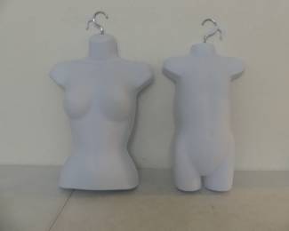 Small Male & Female Hanging Half Torso Mannequin Forms - 20½"
