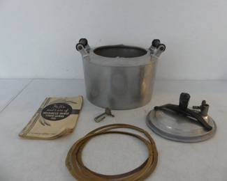 Vintage Miracle Maid Pressure Cooker with Original Seals & Manual