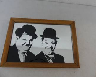 Vintage Framed Laurel & Hardy Mirror - 13¼" x 9¼"